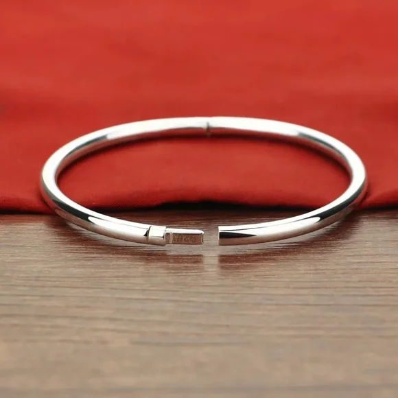 NEW Classic Hinged Bangle Bracelet | 925 Sterling Silver - Picture 5 of 12